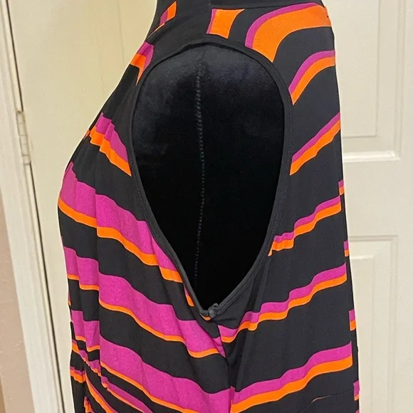 Susan Lawrence Vibrant Striped Asymmetrical Dress - Picture 3 of 5
